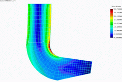 2001 - PLANE STRAIN COMPUTATION - FEM model - Plane 2D elements - Stress plot - Cosmos/M 2.5