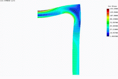 2001 - PLANE STRAIN COMPUTATION - FEM model - Plane 2D elements - Stress plot - Cosmos/M 2.5