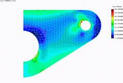 2001 - SHOULDER - FEM model - Shell elements - Stress plot - Cosmos/M 2.5