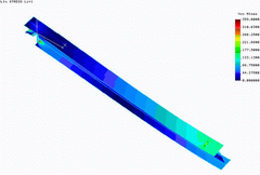 2001 - OVERHEAD CRANE - Beam bridge - FEM model - Shell elements - Stress plot - Cosmos/M 2.5