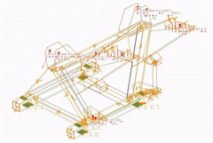 2002 - CONCRETE MIXER AM-190 - Back traverse - FEM model - Load plot - Pro/MECHANICA 2001 - VSS, a.s. Koice - AXYZ Awards 2001