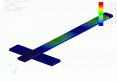 2002 - NONLINEAR CONTACT PROBLEM - FEM model - Solid elements - Stress plot - Pro/MECHANICA 2001