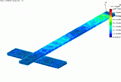 2002 - NONLINEAR CONTACT PROBLEM - FEM model - Solid elements - Stress plot - Cosmos/M 2.6