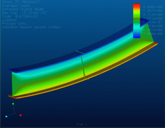 2002 - WELDED CONSTRUCTION - Stress effects of welds - FEM model - Solid elements - Stress plot - Pro/MECHANICA 2001