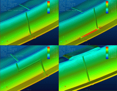 2002 - WELDED CONSTRUCTION - Stress effects of welds - 4 weld types - FEM model - Solid elements - Stress plot - Pro/MECHANICA 2001