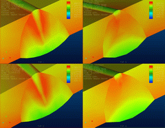 2002 - WELDED CONSTRUCTION - Stress effects of welds - 4 weld types - FEM model - Solid elements - Stress plot - Pro/MECHANICA 2001