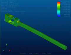 2002 - WEIGHT SENSOR - Bending elimination - FEM model - Solid elements - Stress plot - Pro/Mechanica 2001