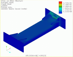 2002 - CRANE CONSTRUCTION - Corrosion effects - FEM model - Solid elements - Stress plot - Bending - Pro/MECHANICA 2001