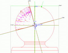 2003 - HYDRAULIC SERVOACTUATOR - Ball pivot - Contact pressure - Alternative 2 - FEM model - Load plot - Pro/MECHANICA 2001