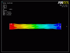 2003 - STEEL ROPE - Tension - FEM model - Solid elements - Nonlinear contacts - Displacement plot - Pro/MECHANICA Wildfire + Ansys 7.0 - BERG TU Koice