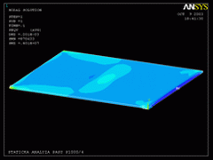 2003 - BELT CONVEYER - FEM model - Solid elements - Nonlinear contact - Stress plot - Pro/MECHANICA Wildfire + Ansys 7.0 - BERG TU Koice