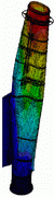 2004 - STEEL STACK KRV 3100/35000 - FEM model - Shell elements - Displacement plot - Pro/MECHANICA Wildfire 2.0 + Cosmos/M 2.85 - Metal Welding, s.r.o. Vranov nad Topľou - Izmit, Turkey