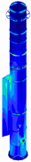 2004 - STEEL STACK KRV 3100/35000 - FEM model - Shell elements - Stress plot - Pro/MECHANICA Wildfire 2.0 + Cosmos/M 2.85 - Metal Welding, s.r.o. Vranov nad Topľou - Izmit, Turkey
