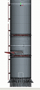 2004 - STEEL STACK KRV 3000/23500 - FEM model - Shell elements - Mesh - Pro/MECHANICA Wildfire 2.0 + Cosmos/M 2.85 - Metal Welding, s.r.o. Vranov nad Topľou - Izmit, Turkey