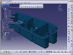 2004 - CAST TANK - FEM model - Solid elements - Mesh - CATIA V5R13 Elfiny