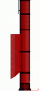 2004 - STEEL STACK KRV 2200/40000 - FEM model - Shell elements - Mesh - Pro/MECHANICA Wildfire 2.0 + Cosmos/M 2.85 - Istroenergo Group, a.s. Levice - Industriepark Oberbruch, Germany