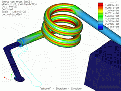 2004 - MANOMETER - FEM model - Shell elements - Stress plot - Pro/MECHANICA Wildfire 2.0