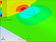2005 - Billboard - CFD and FEM model - Flow analysis - Wind pressure plot - SolidWorks 2005 + CosmosFloWorks 2005 + CosmosWorks 2005