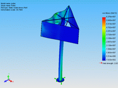 2005 - Billboard - CFD and FEM model - FEM analysis (pressure from CFD analysis) - Stress plot - SolidWorks 2005 + CosmosFloWorks 2005 + CosmosWorks 2005