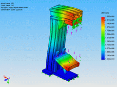 2005 - Pneumatic press machine - FEM model - Solid elements - Displacement plot - SolidWorks 2005 + CosmosWorks 2005