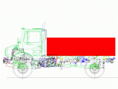 2005 - FIRE FIGHTING TANK FOR MERCEDES UNIMOG U4000L - 2000 dm3 - 2D model - VariCAD 9.0 - TT Koice